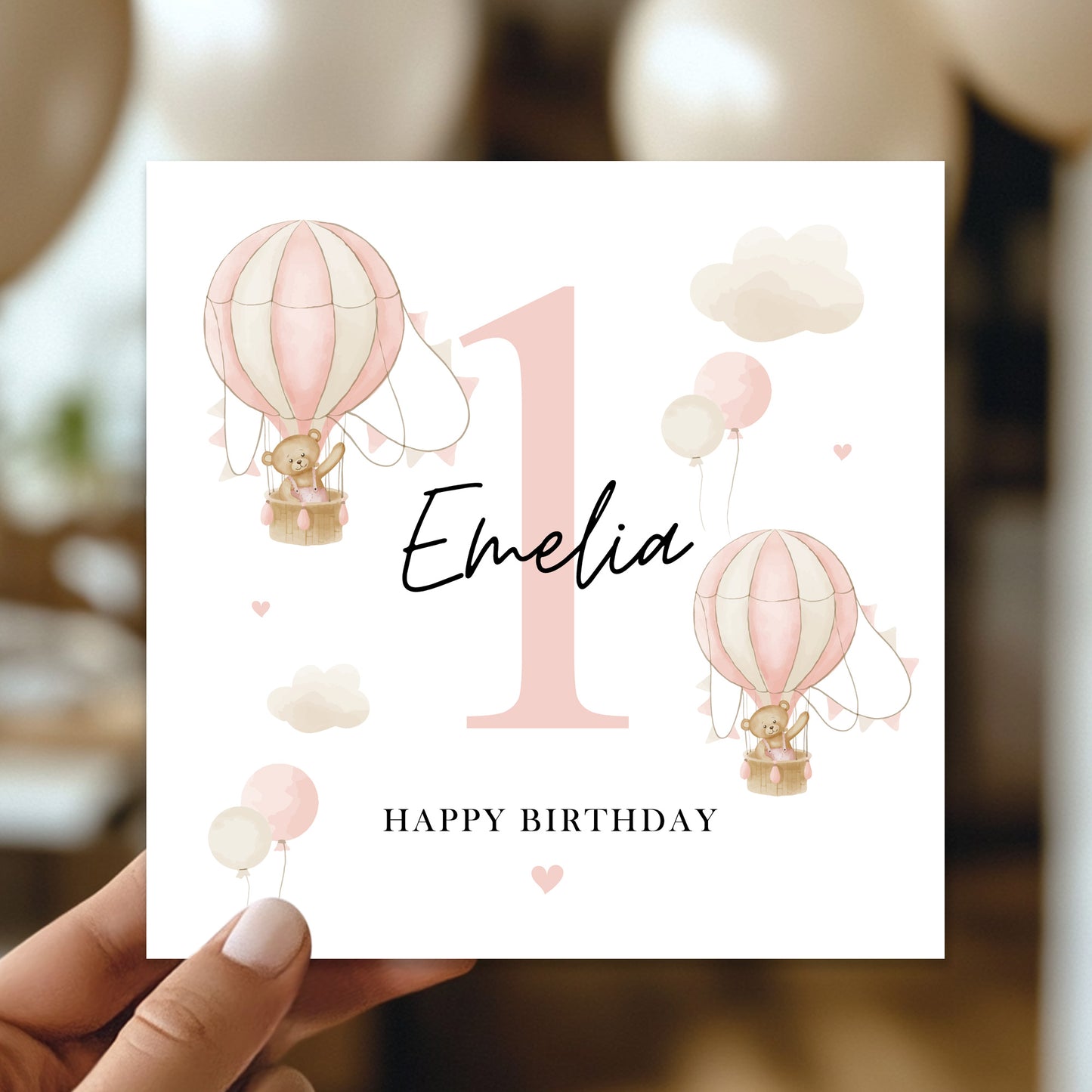 Personalised 1st Birthday Card Baby Girl First Birthday Card