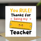 Thank You Teacher Cards Multipack of 6 Best Teacher Cards End