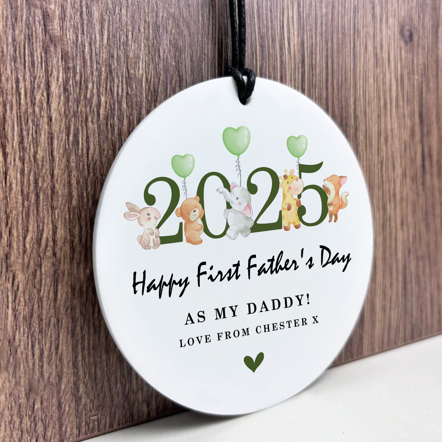 First Fathers Day Personalised Hanging Plaque Gift For Daddy 1st