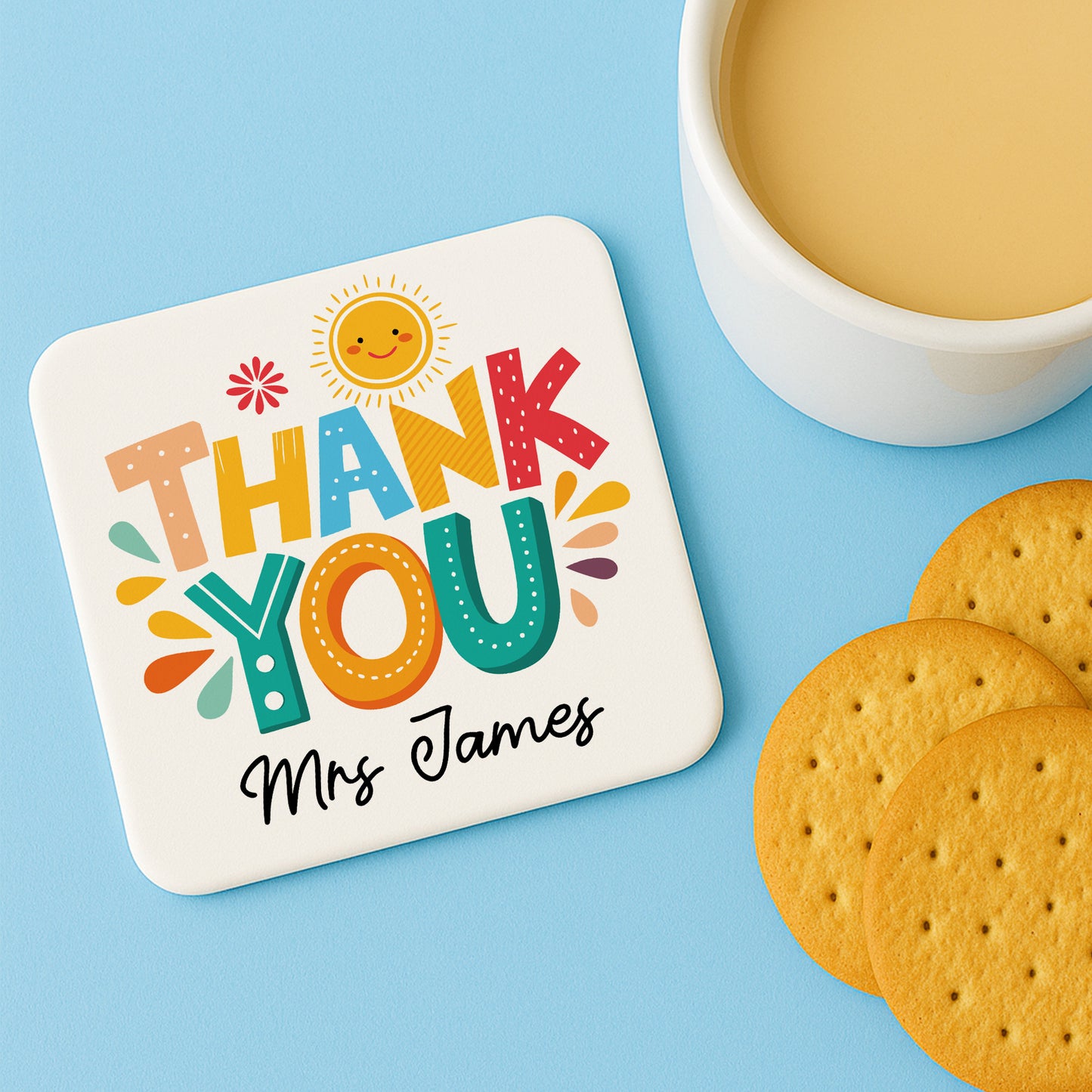 Thank You Gift For Teacher Personalised Coaster From Student