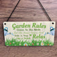 Garden Sign For Outdoor Hanging Garden Rules Sign For Yard