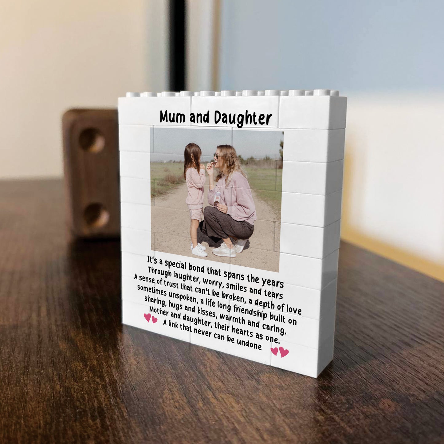 Mum and Daughter Gifts Personalised Building Block Photo Gift