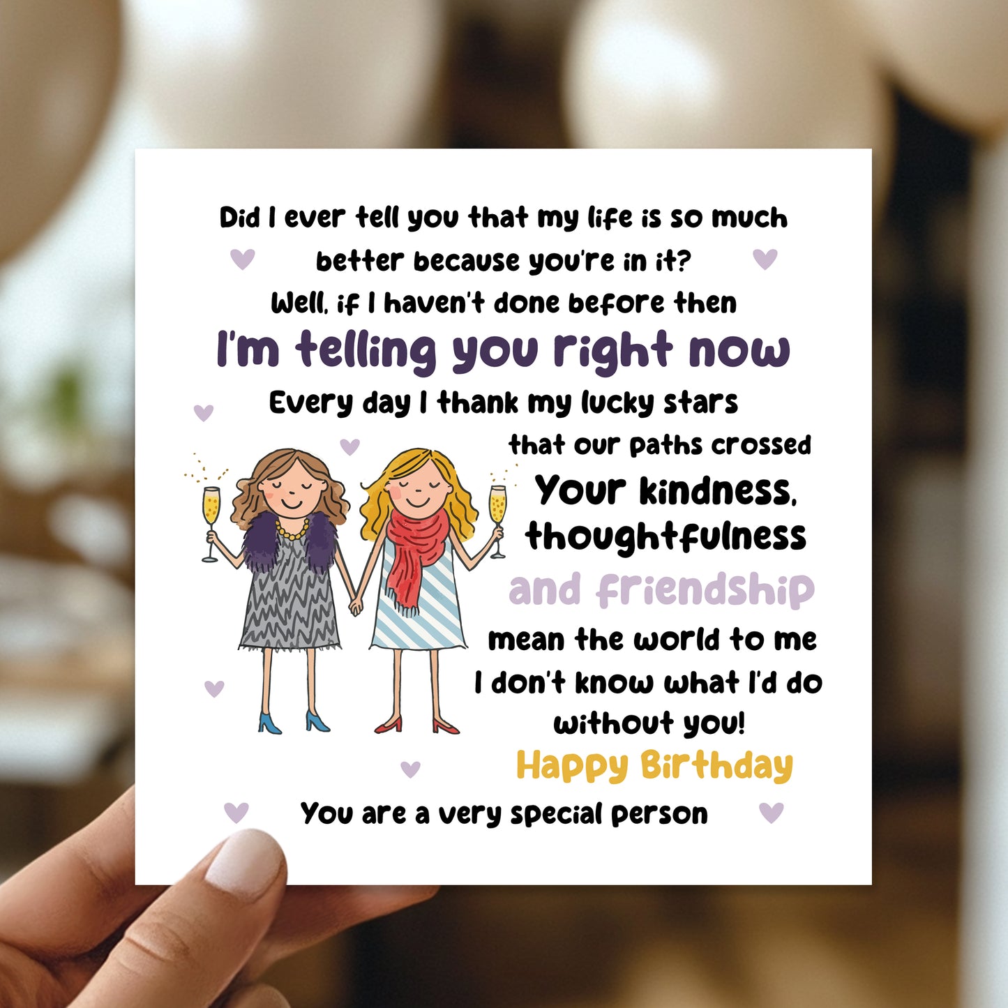 Card For Best Friend Birthday With Kraft Envelope Birthday Card