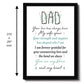 Novelty Gift For Dad FRAMED PRINT Thank You Gift For Dad Hero