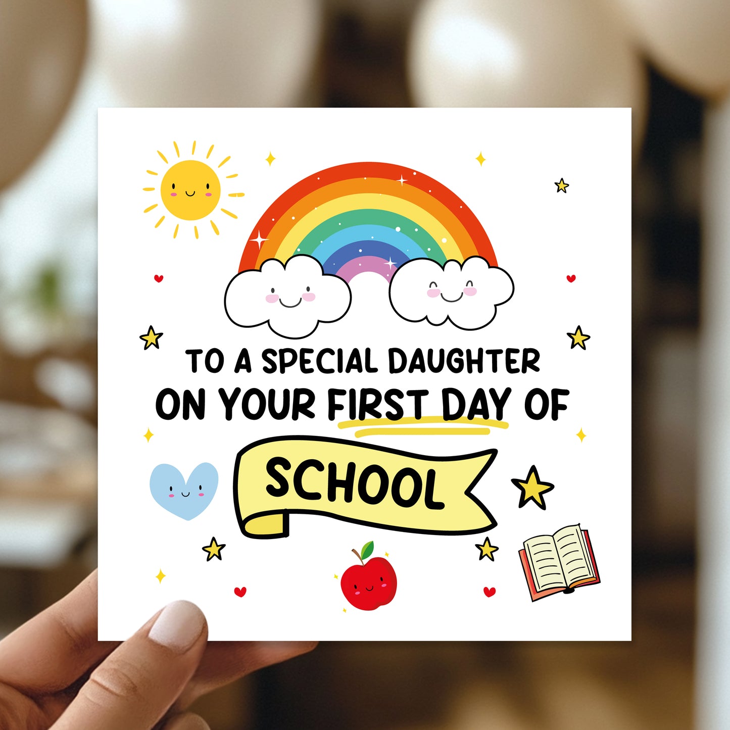First Day Of School Card For Daughter With Kraft Envelope