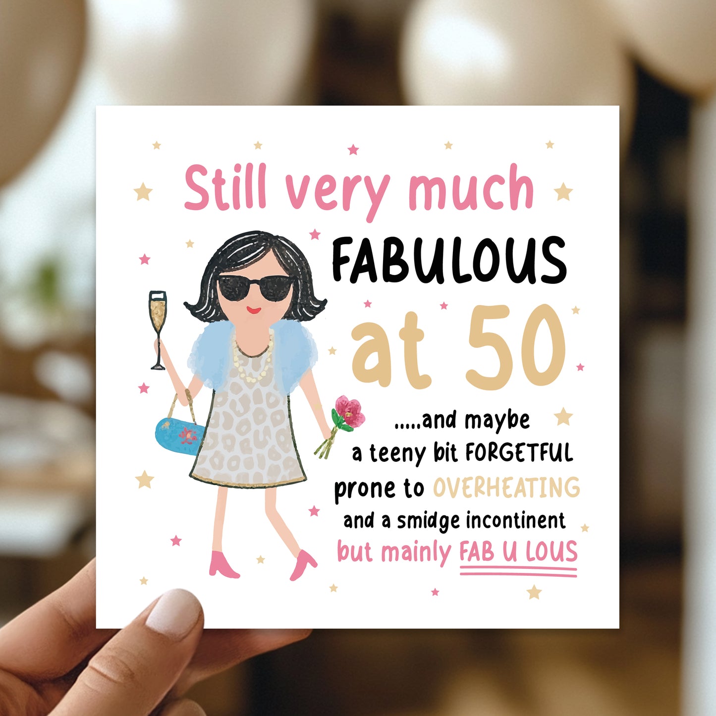 50th Birthday Card For Friend Mum Nan Auntie FABULOUS AT 50 Card