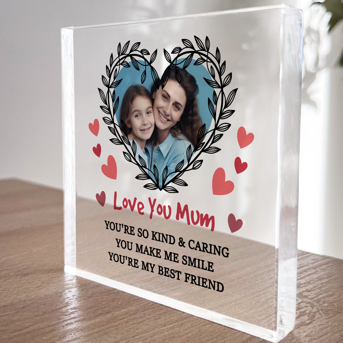LOVE YOU MUM Gift For Mothers Day Personalised Photo Block