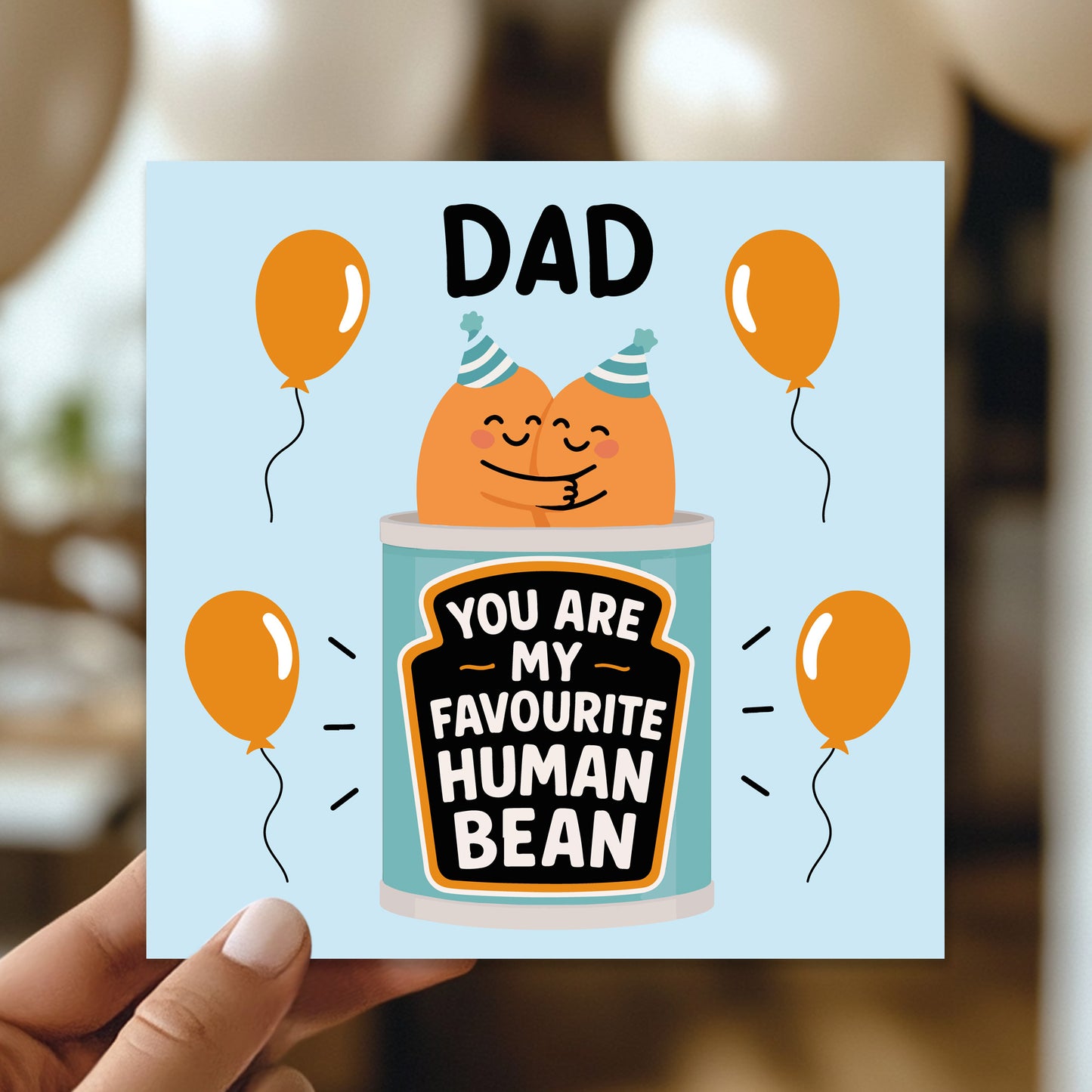 Fathers Day Card For Dad My Favourite Human Bean Card For Dad