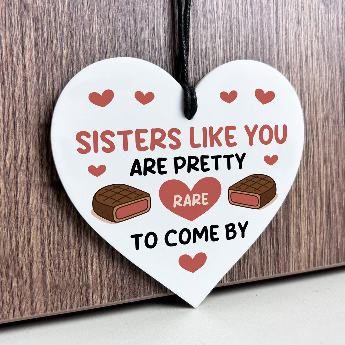 Funny Gifts For Sister Sisters Rare To Come By Heart Plaque