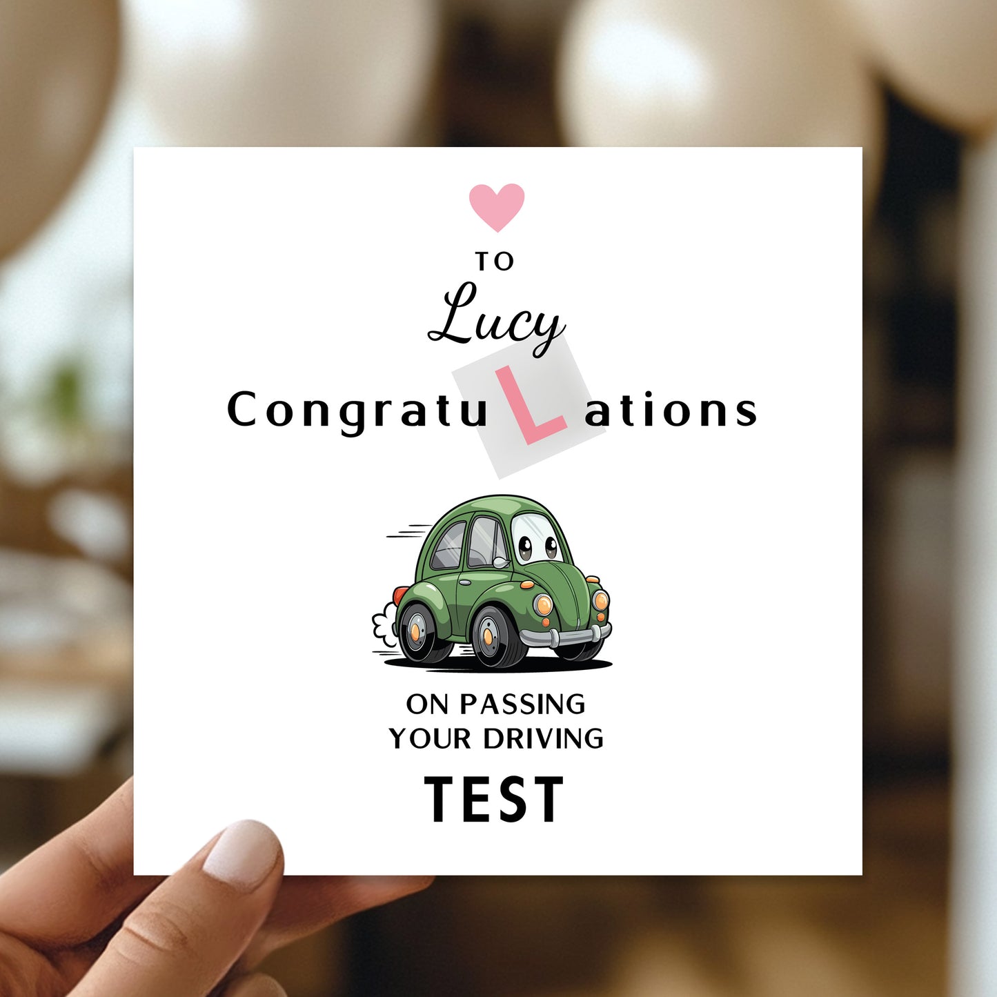 Personalised Passed Driving Test Card Congratulations On Passing