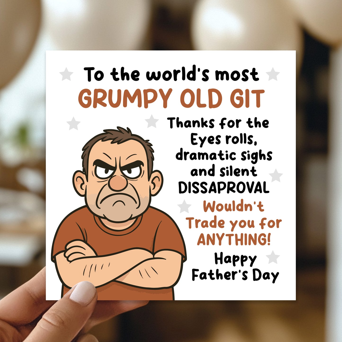 Novelty Father's Day Card For Dad Grumpy Old Git Funny Card