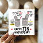 Funny Tin Anniversary Card For Husband 10th Anniversary Card