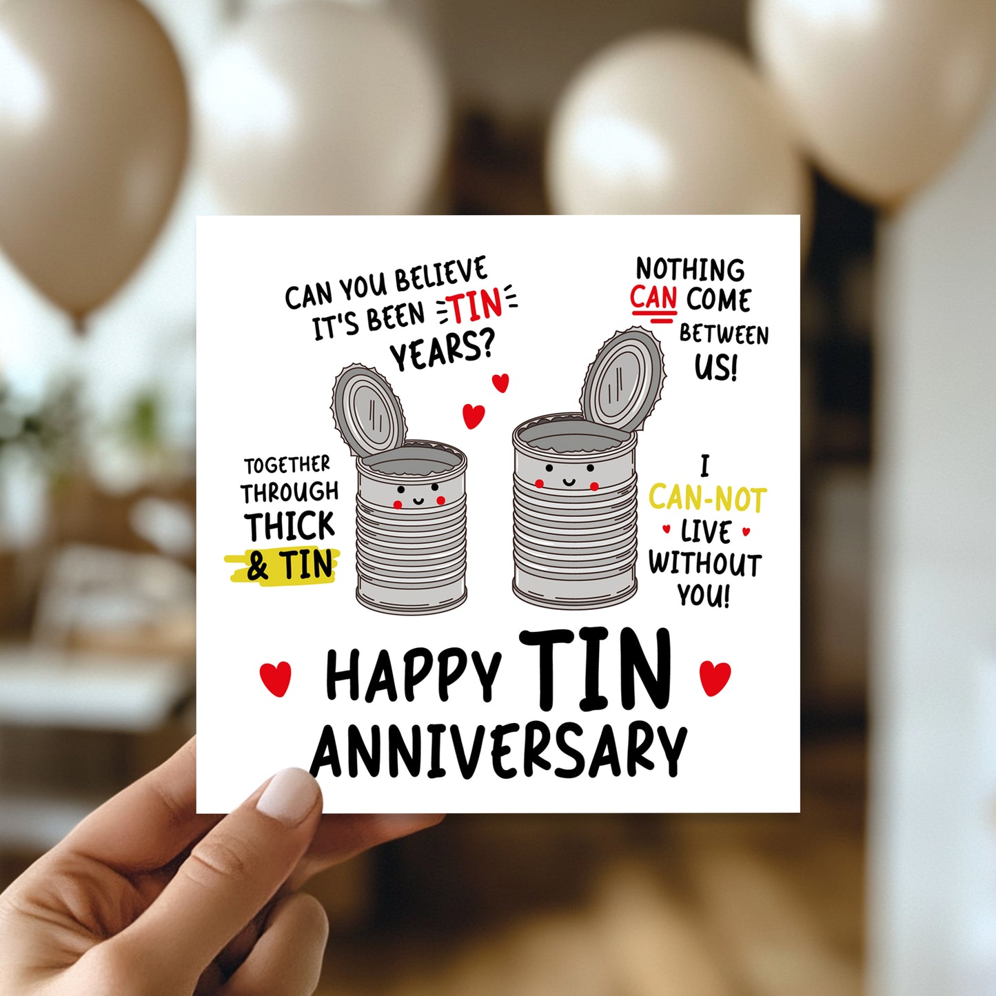 Funny Tin Anniversary Card For Husband 10th Anniversary Card