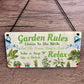 Garden Signs For Outside Hanging Garden Rules Sign For Yard