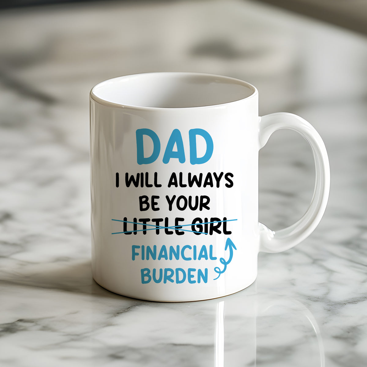 Funny Dad Gift Set From Daughter Ceramic Mug and Coaster Novelty