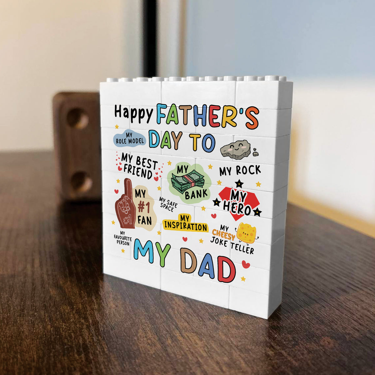 Gift For Dad For Fathers Day Dad Building Block Dad Plaque Gift
