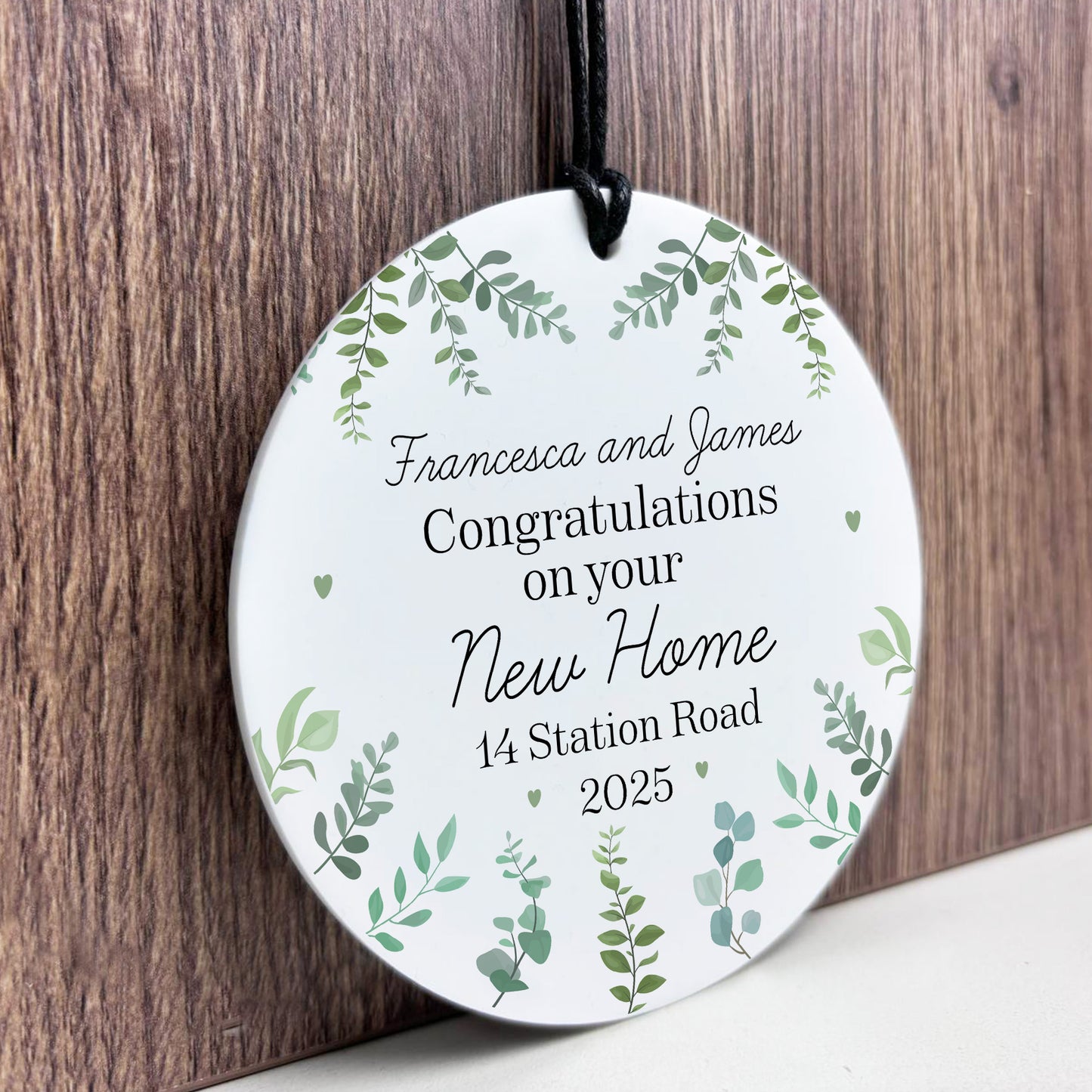 Congratulations New Home Gift Personalised Hanging Plaque