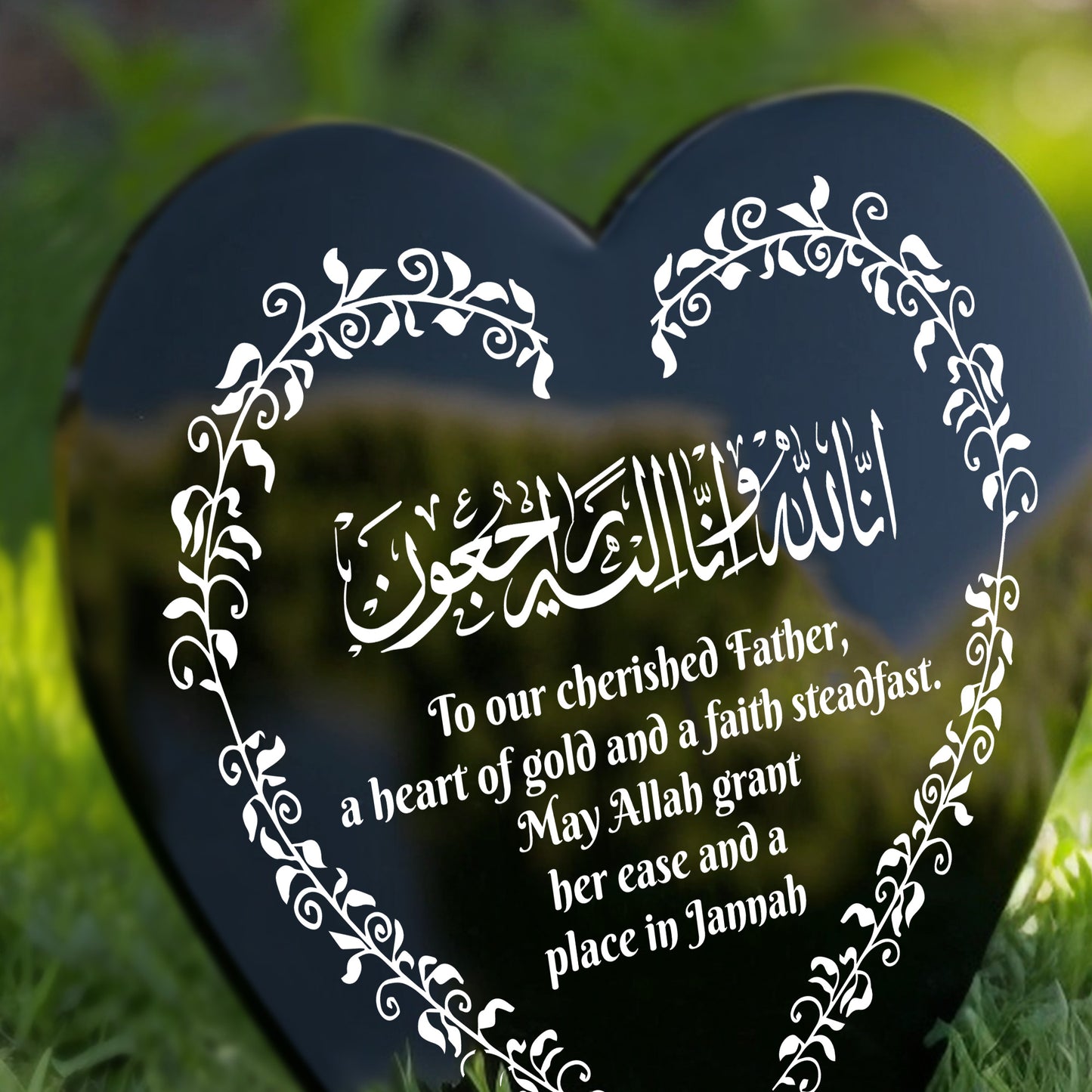 Muslim Islamic Memorial Plaque For Father Acrylic Heart Memorial