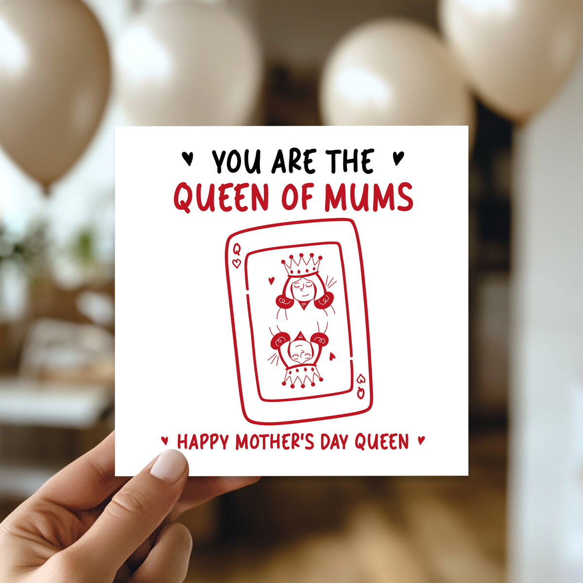 Funny Mothers Day Card You Are The Queen Of Mums Funny Card