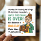 Funny Card For Teacher Teacher Appreciation Card Thank You