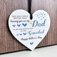 Dad and Grandad Gift For Fathers Day White Hanging Heart Gift