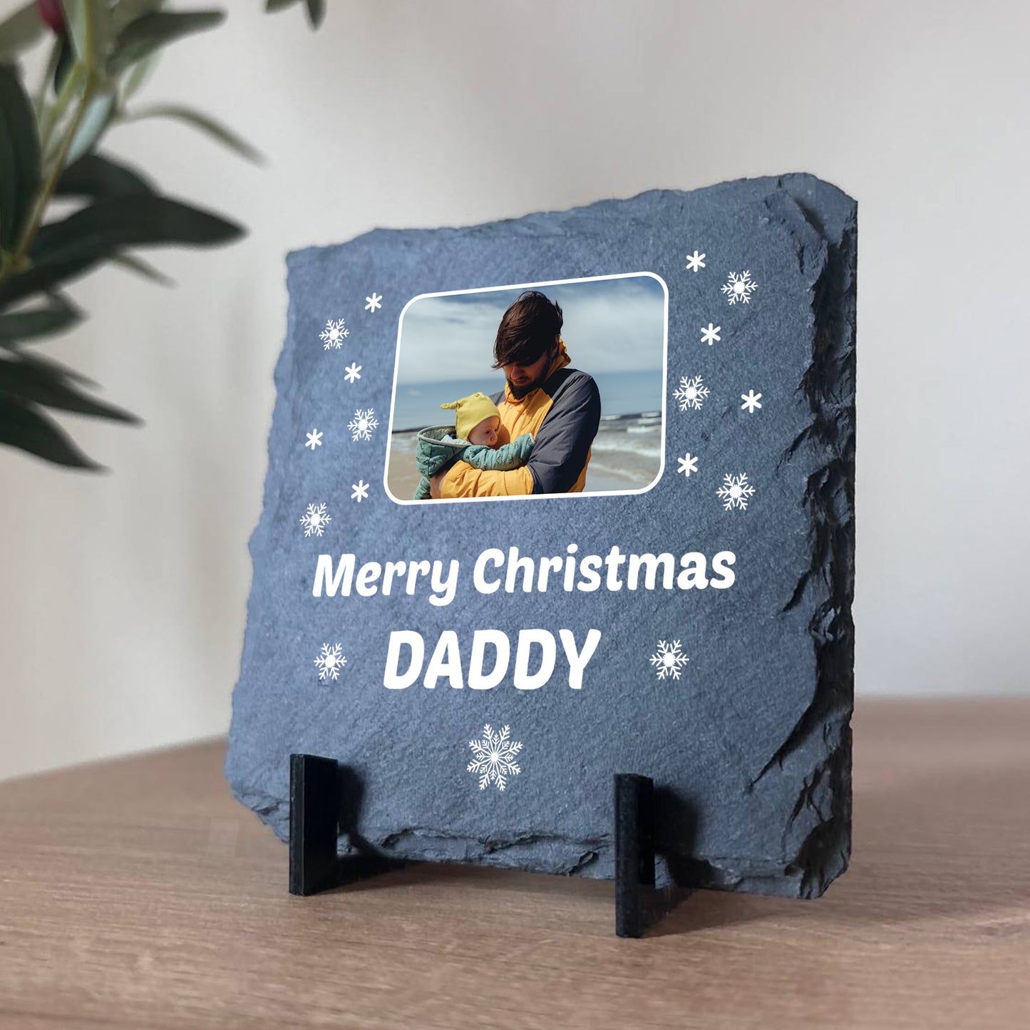 Personalised Daddy Christmas Slate Photo Plaque Gifts For Daddy