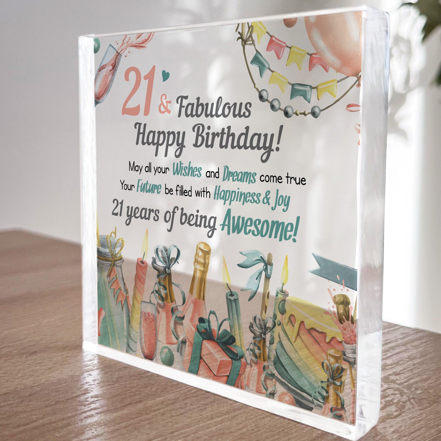 21st Birthday Acrylic Plaque 21st Birthday Gifts for Girls