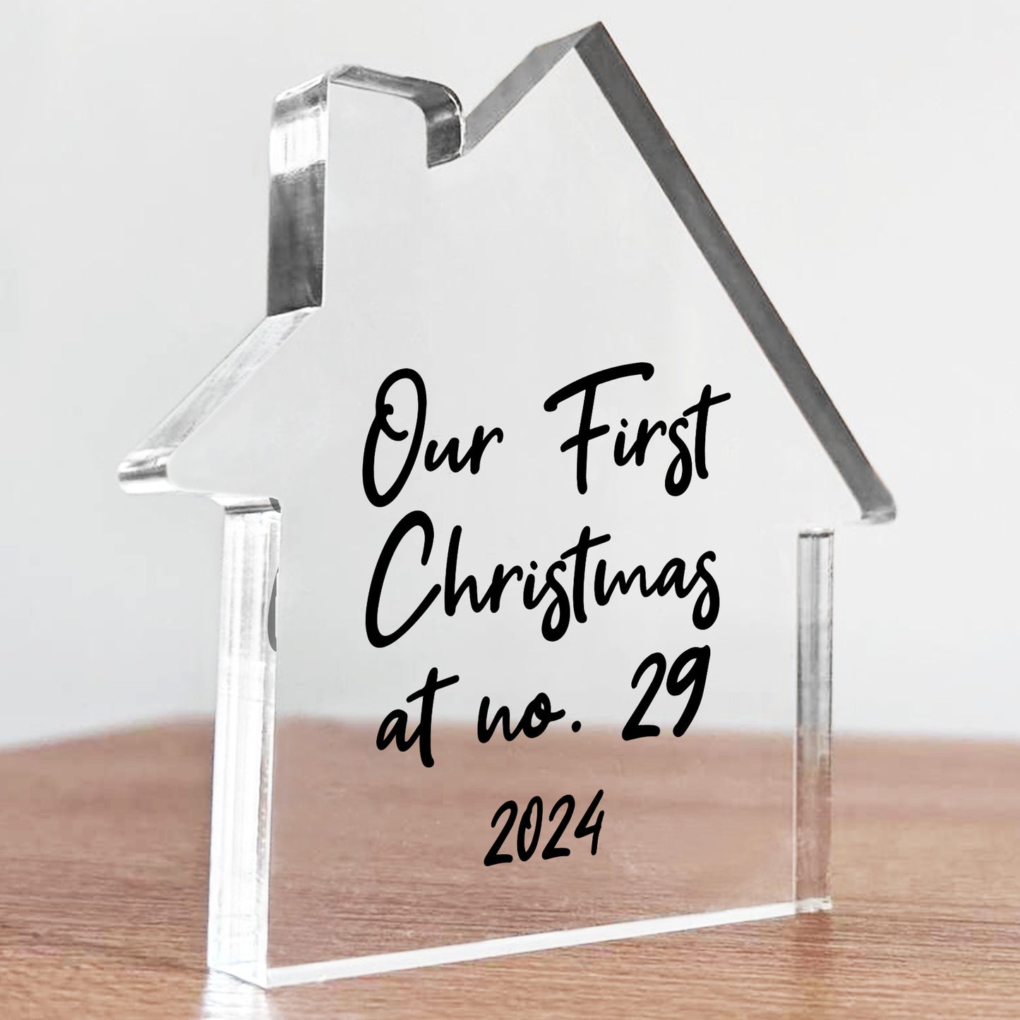 Personalised First Christmas At House Number Acrylic New Home