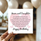 Birthday Card Card for Mum Mother Mum And Daughter Card
