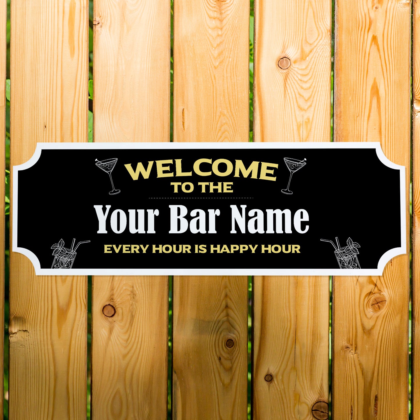 Personalised Bar Welcome Signs Home Bar Gift Accessories Outdoor