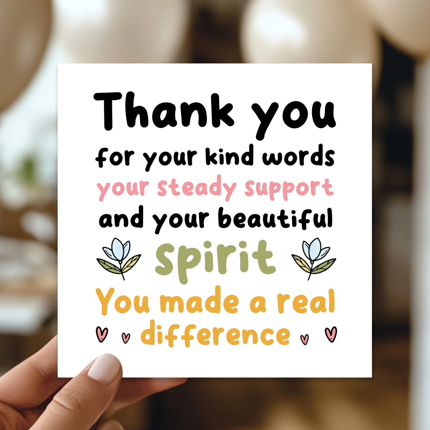 Card For Teacher Volunteer Teaching Assistant Mentor Tutor