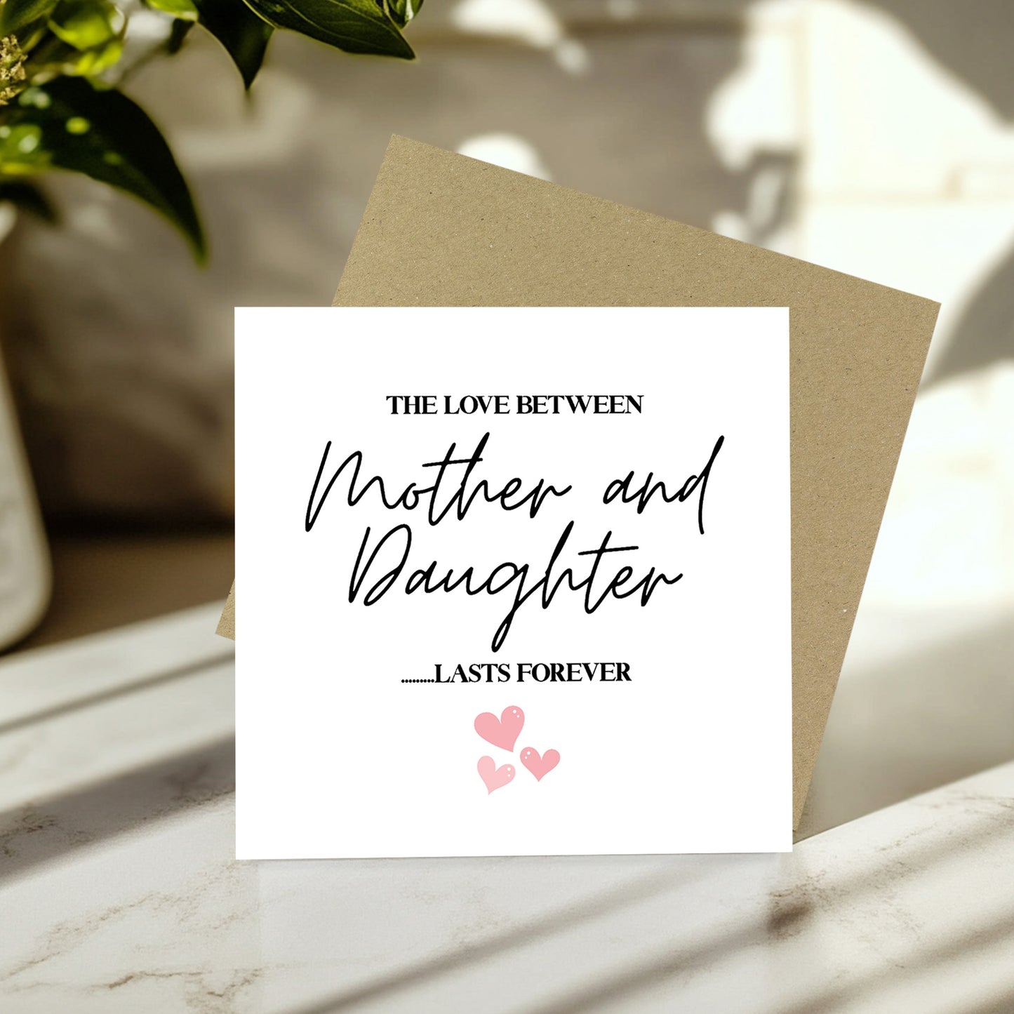 Mother and Daughter Card and Wood Heart Birthday Mothers Day