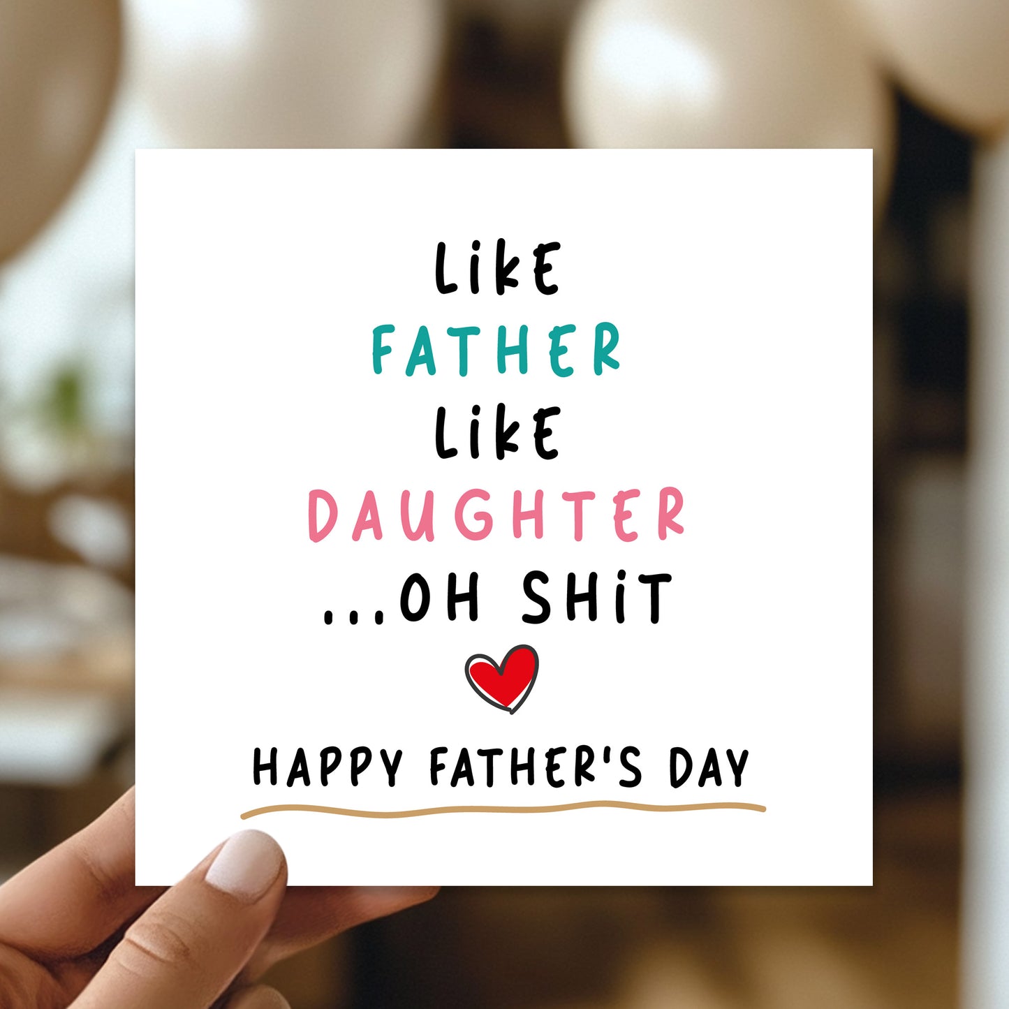 Funny Fathers Day Card For Dad From Daughter With Kraft Envelope