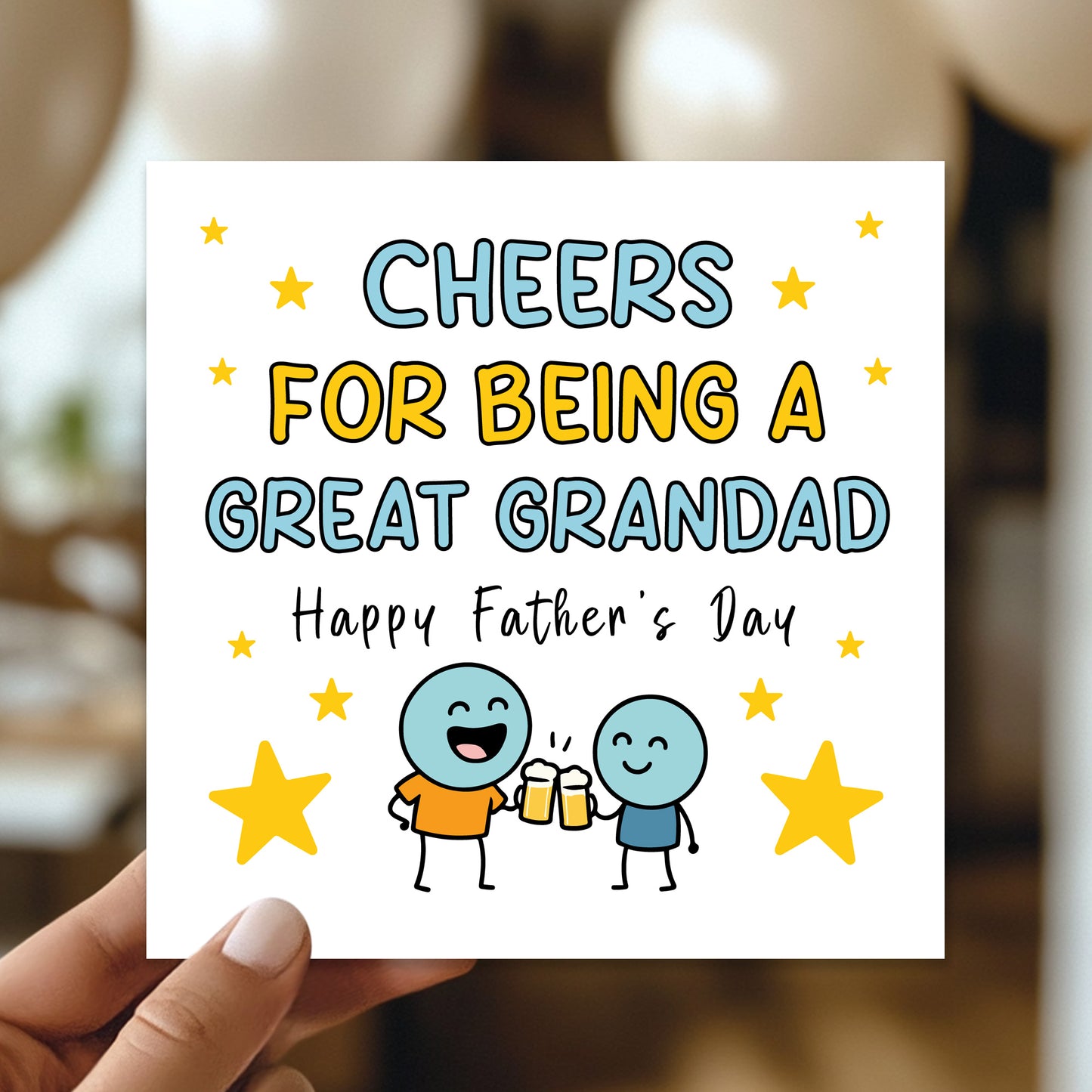Funny Card For Grandad For Fathers Day CHEERS Card With Envelope
