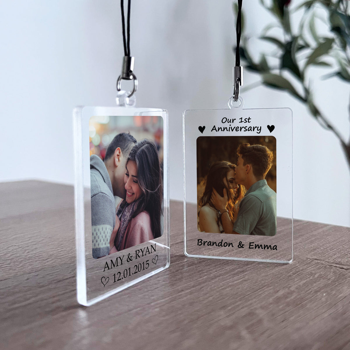 Custom Couple Keychain Personalised 1st Anniversary Gifts