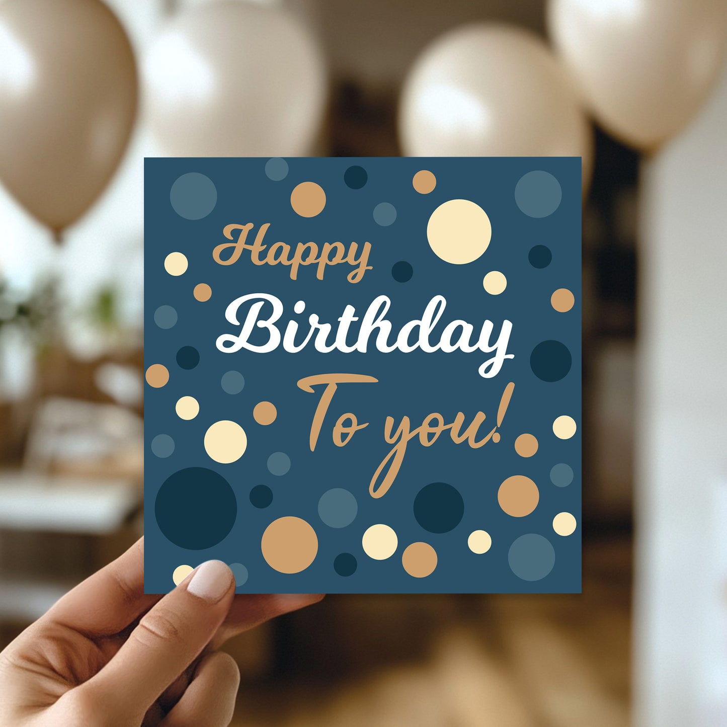 Happy Birthday Card For Men Dad Brother Uncle Navy Spots Card