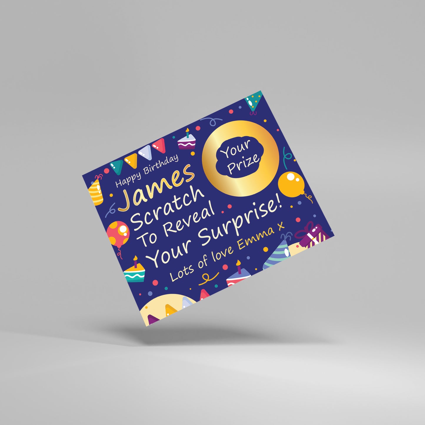 Personalised Birthday Surprise Reveal Scratch Off Card Prize