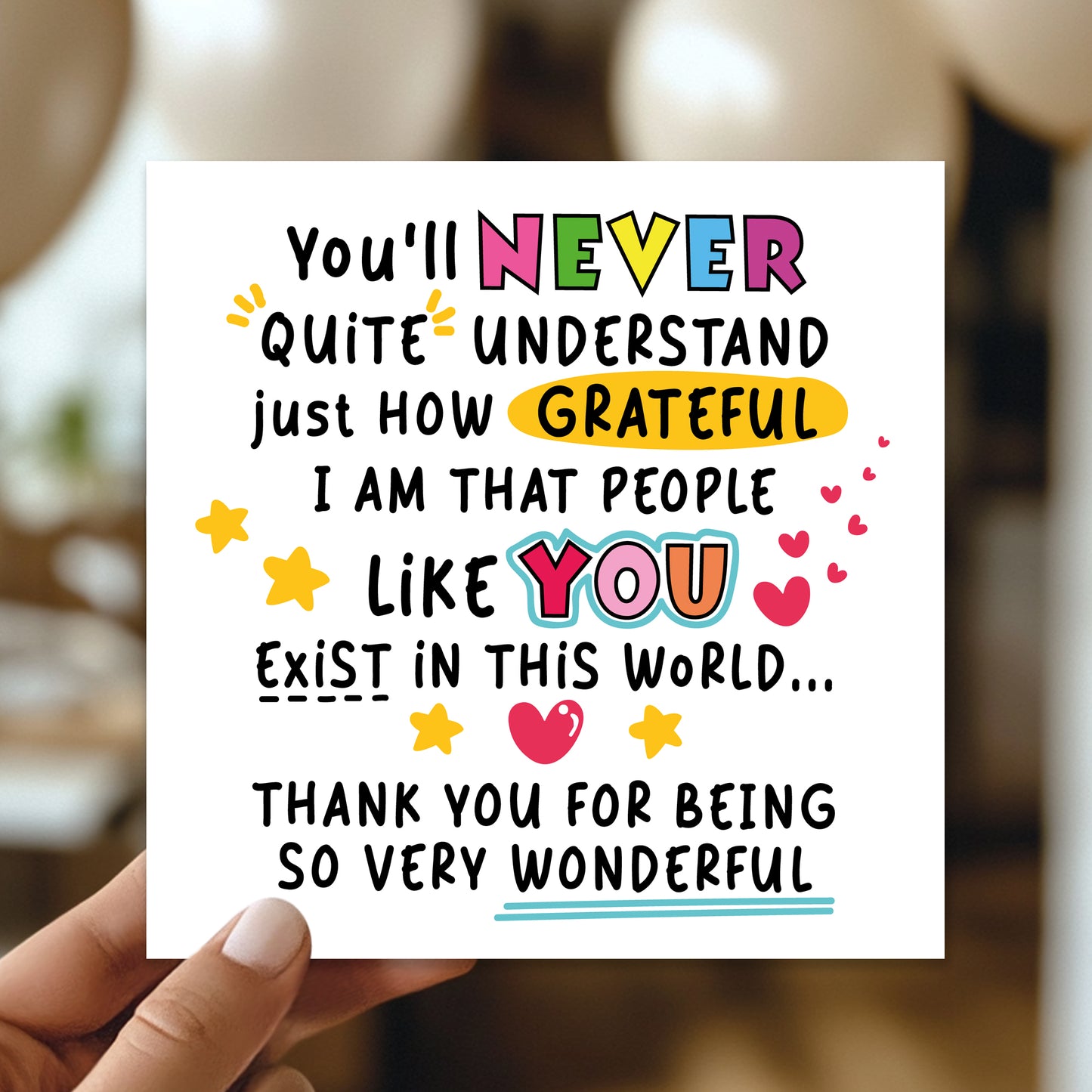 Appreciation Card For Friends Teachers Colleagues Volunteers