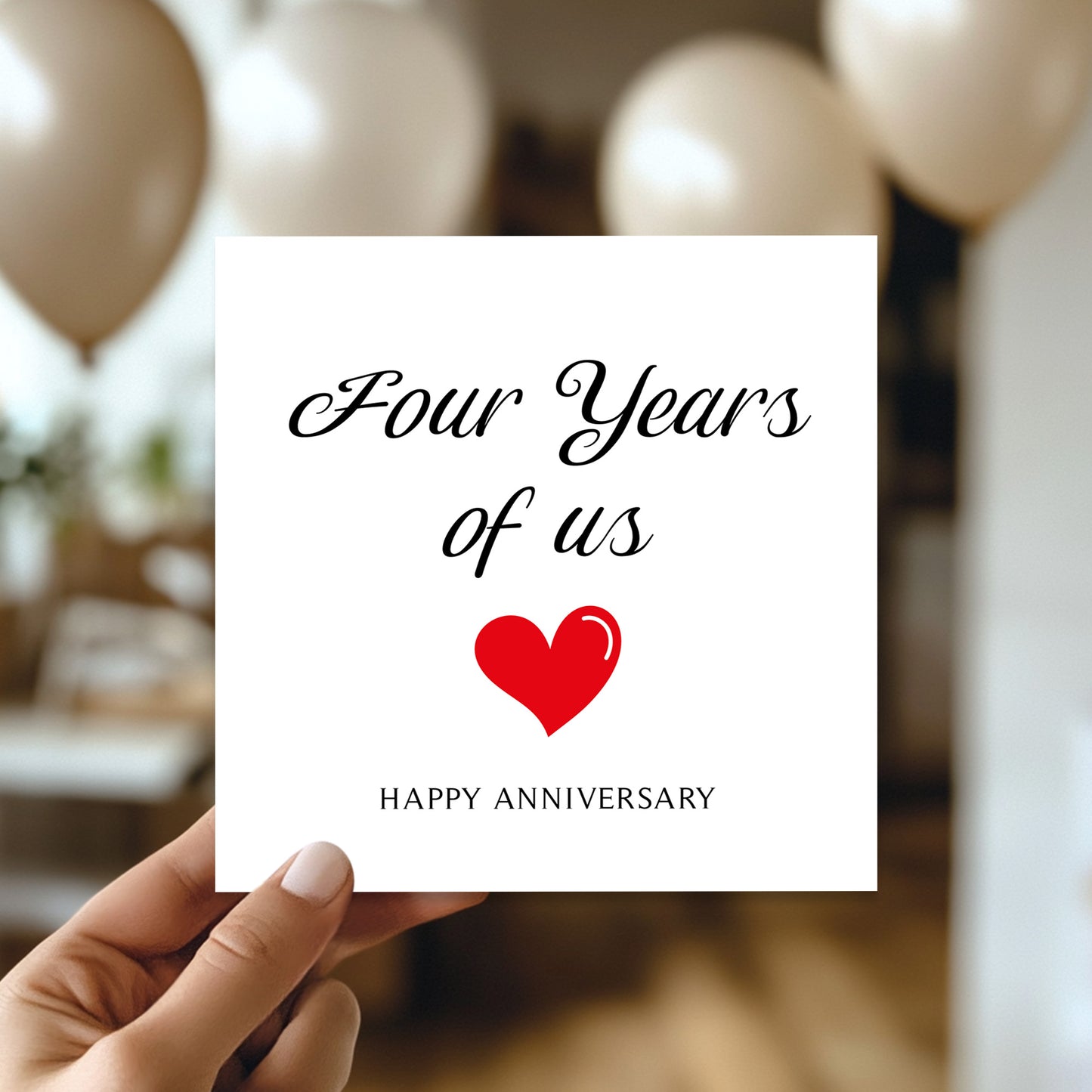 4th Anniversary Card For Husband Wife Boyfriend Girlfriend