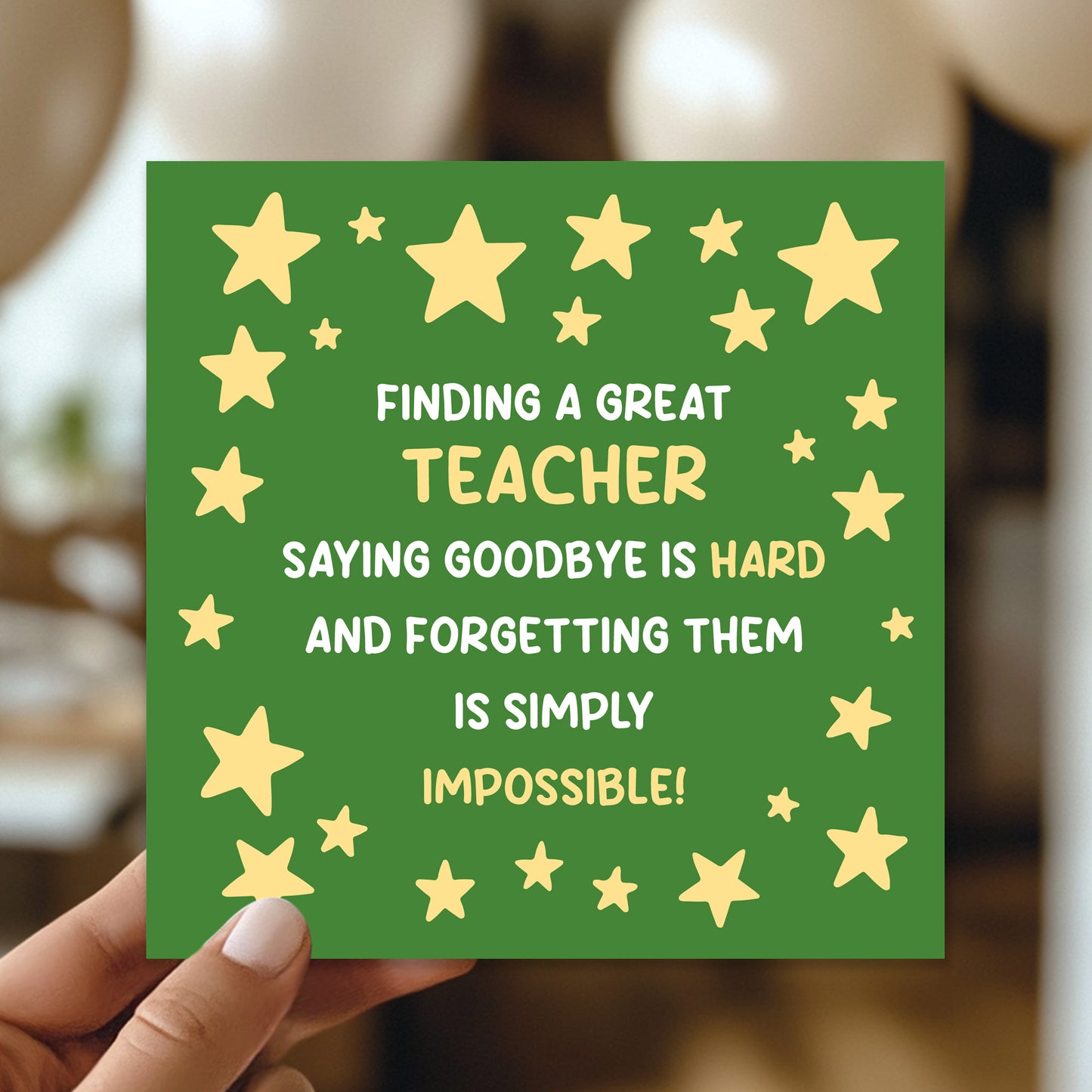 Teacher Leaving School Nursery Thank You Card End of Term