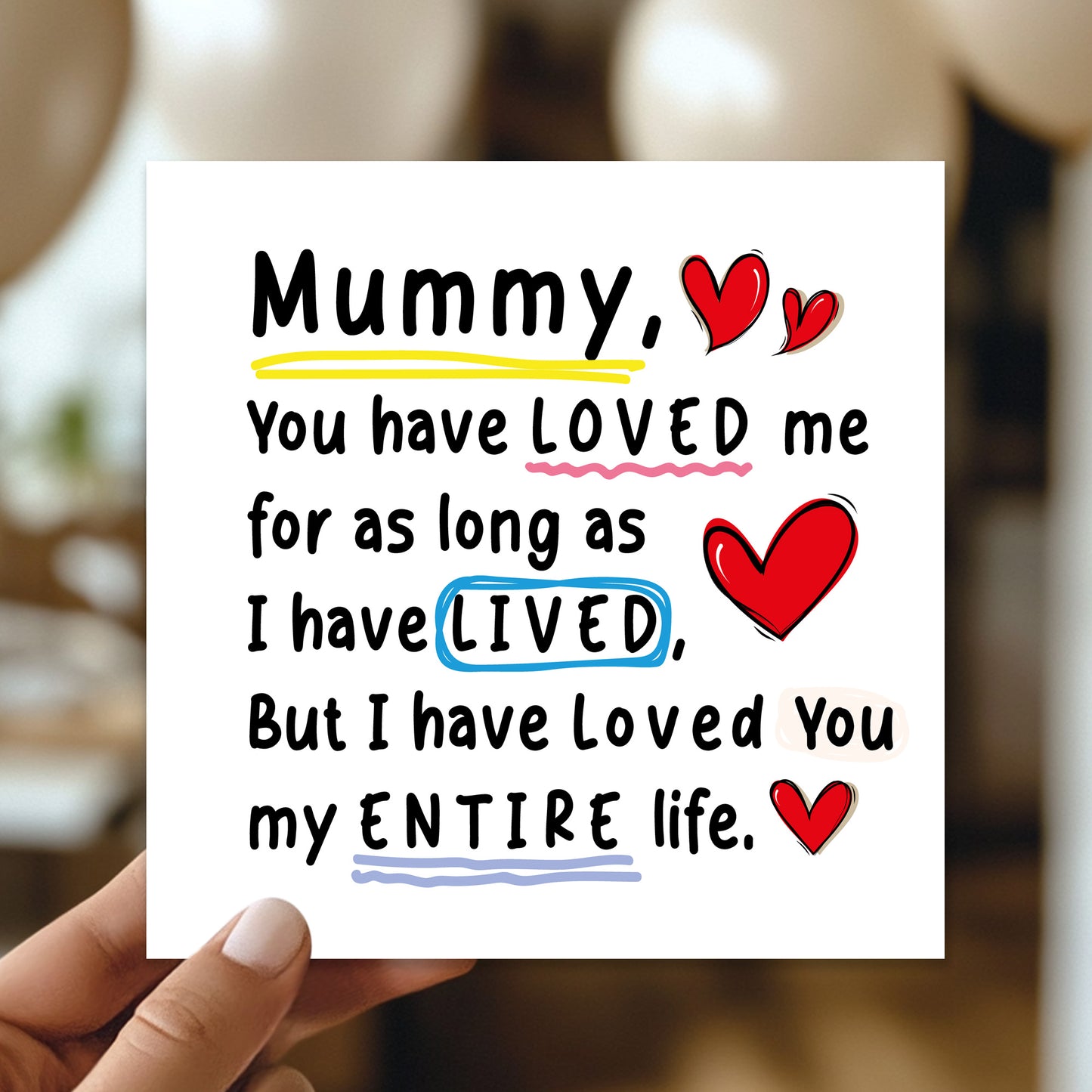 Card For Mummy With Kraft Envelope Mummy Birthday Card From Son