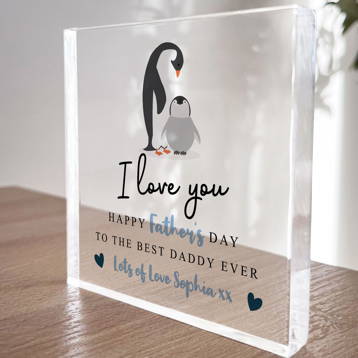 Personalised Gift For Daddy For Fathers Day Birthday Penguin