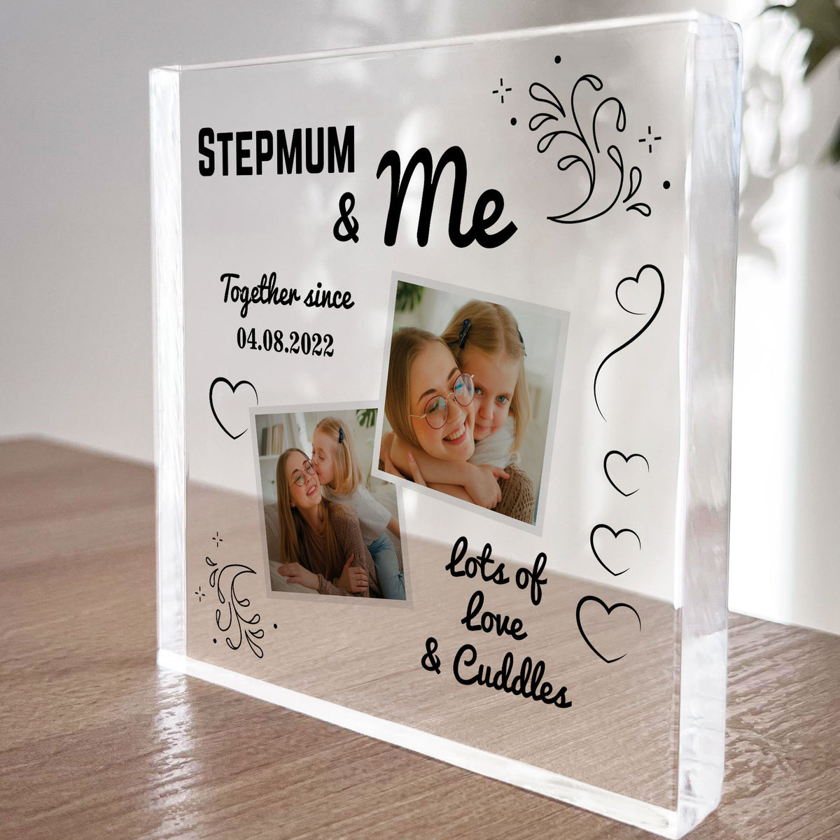STEPMUM Gifts For Birthday Christmas Personalised Photo Block