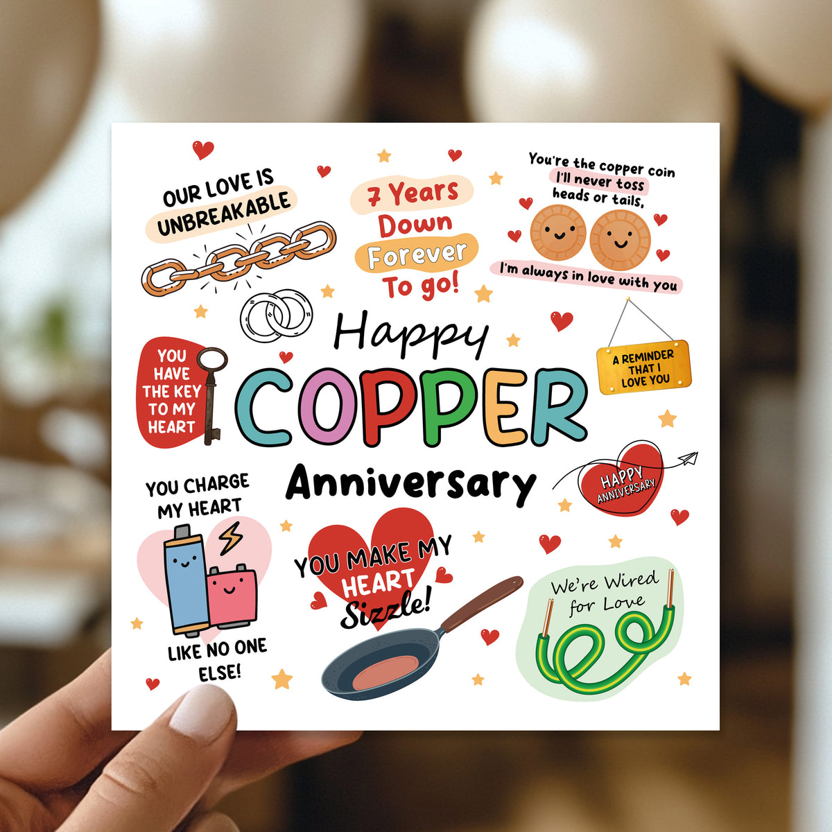 Funny 7th Anniversary Card Copper Anniversary Cards For Husband