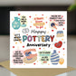 9th Pottery Anniversary Gift Set For Husband Wife Pot and Card
