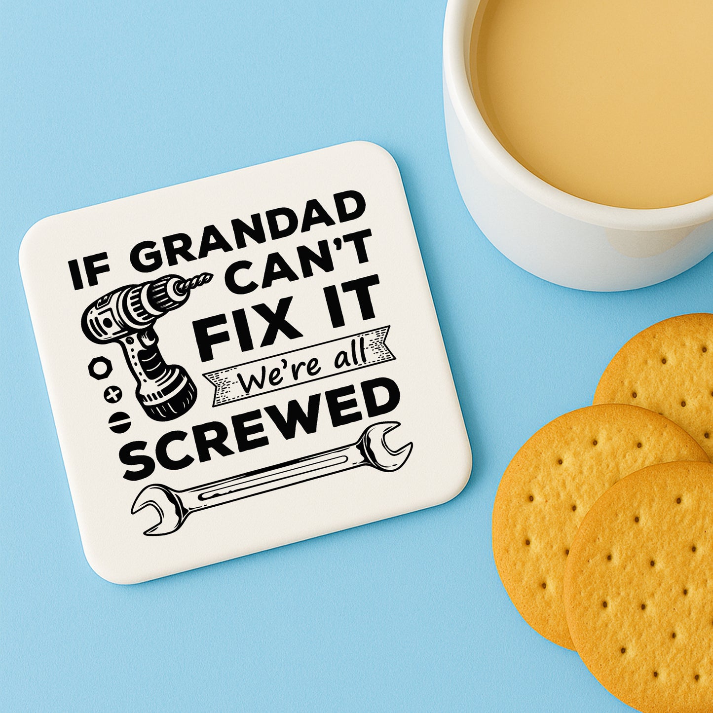 Funny Grandad Gift Grandad Coaster Grandad Cant Fix It Gift