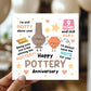 Happy Pottery Anniversary Card For Husband Wife 9th Anniversary