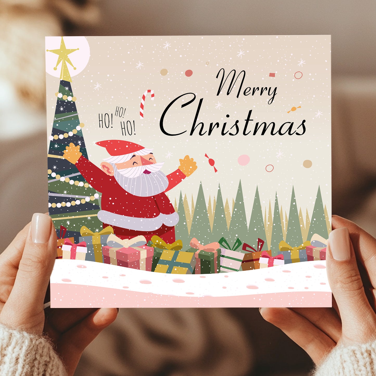 Merry Christmas Card Pack of 6 Multipack Xmas Cards For Friends