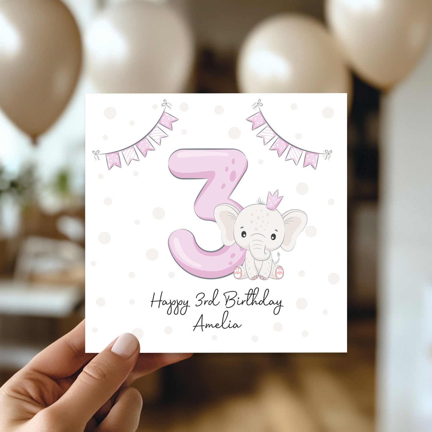 Personalised 3rd Birthday Card For Girl Daughter 3rd Birthday