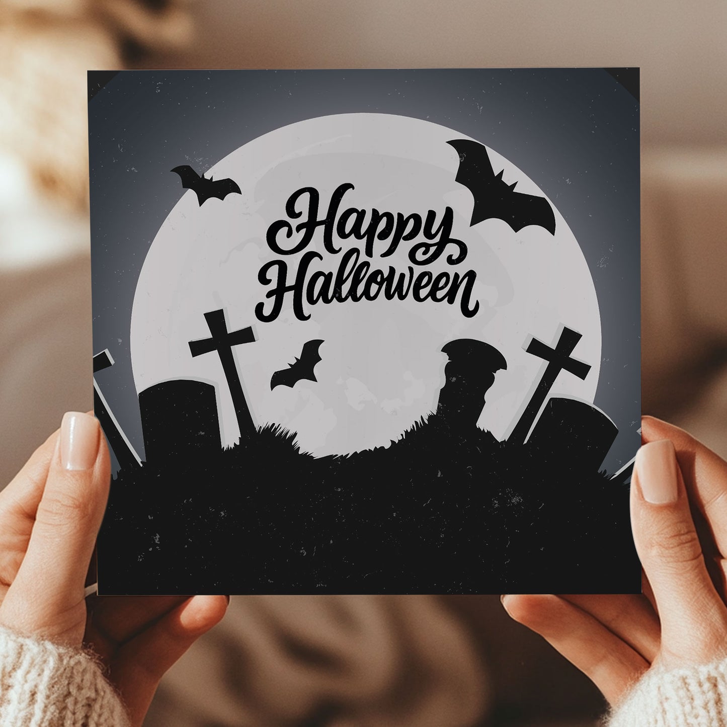 6 Pack Halloween Greeting Cards with Kraft Envelopes 145x15mm